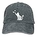 Wisedeal Women's Floral Cat Hat for Cat Lovers, Vintage Distressed Washed Adjustable Baseball Cap for Men and Women Deep Heather