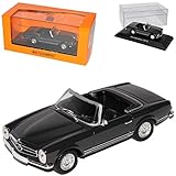 Aus Metall mit Plastikteilen Mercedes-Benz 230SL Pagode Roadster Grau Fast Schwarz W113 1963-1971 1/43 Minichamps Maxichamps Modell Auto