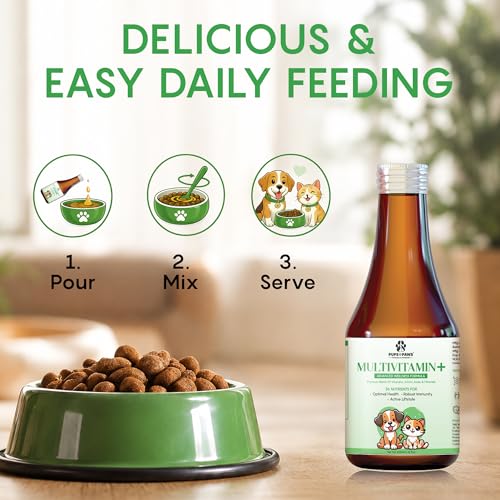 Image of Pups & Paws Dog Multivitamin Syrup for Active Puppies & Adult Dogs, Daily Energy & Immunity, 200 ml