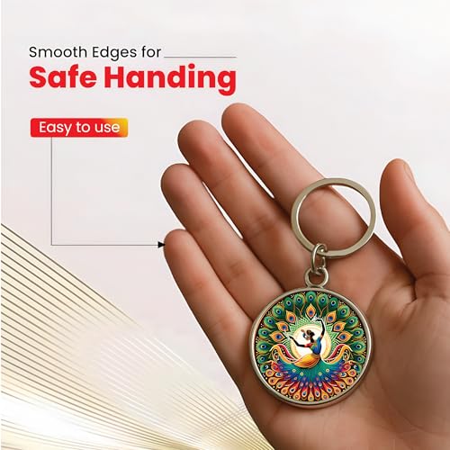 Image of MG | Protective Evil Eye /Spiritual Symbols /Om /Motivational Keychains | Double-Sided Metal Key Ring | Good Luck and devine Charm for Car, Bike, Home & Office