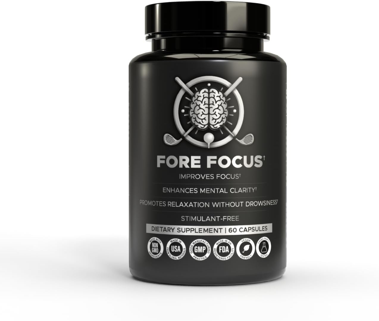 Brain Supplement for Memory and Focus - Mental Focus Supplement - Ashwagandha, L Theanine, Rhodiola Rosea & Ginkgo Biloba - Alpha Brain Supplements for Memory or Focus, Non-GMO, Vegan - 60 Capsules