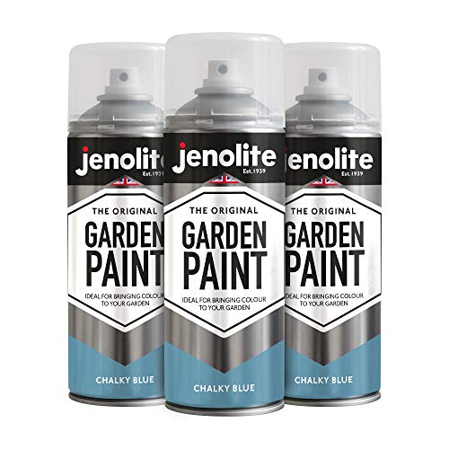 JENOLITE Gartenmöbel-Sprühfarbe | Chalky Blue | 3 x 400 ml | ideal für Gartenmöbel und Ornamente | Verwendung auf Holz, Metall, Kunststoff, Stein, Keramik (PANATONE 644U)