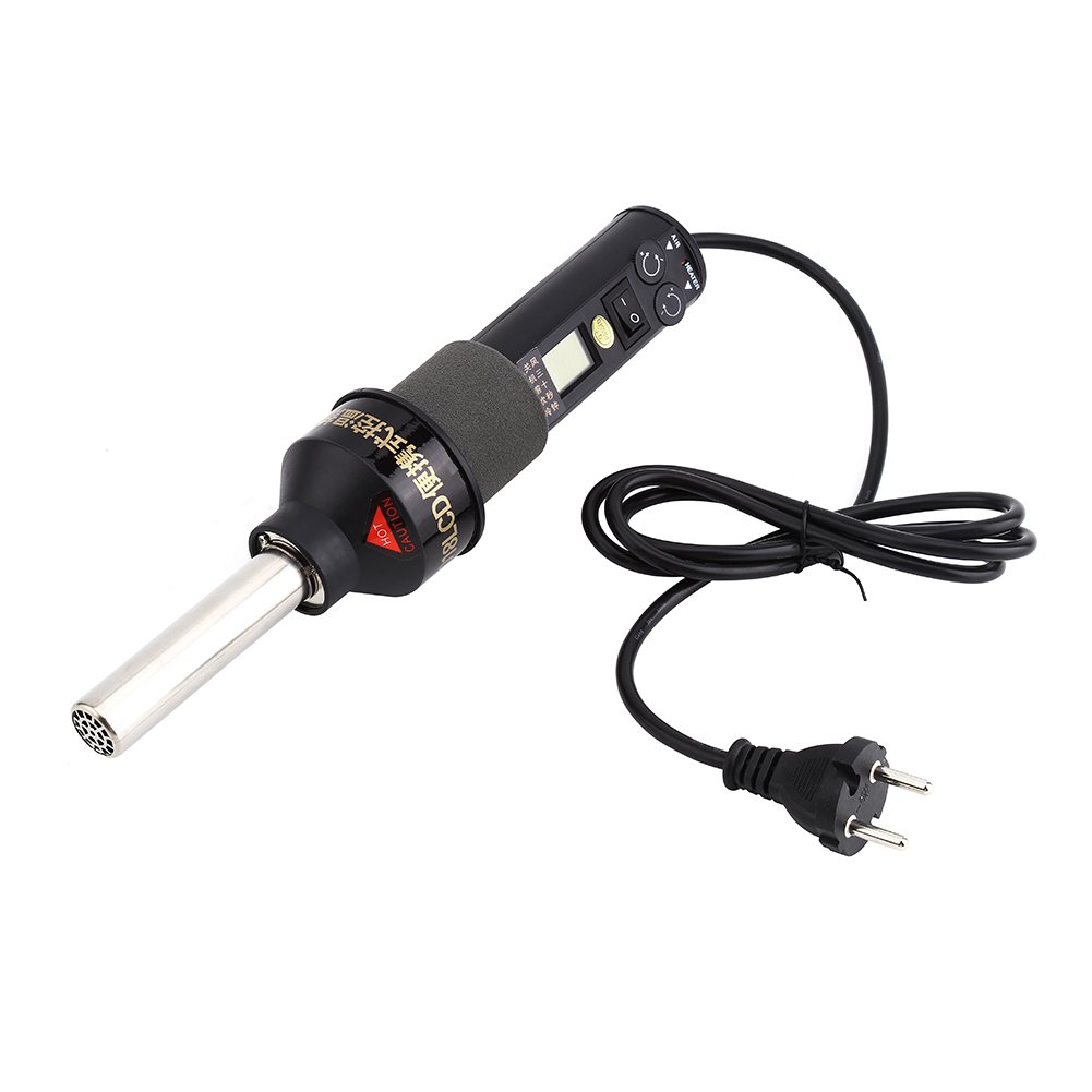 Estink Décapeur Thermique Électronique 220V 450W, Pistolet à Air Chaud Réglable Portatif avec Écran LCD, 4 Buses et 1 Support pour Bricolage Soudage