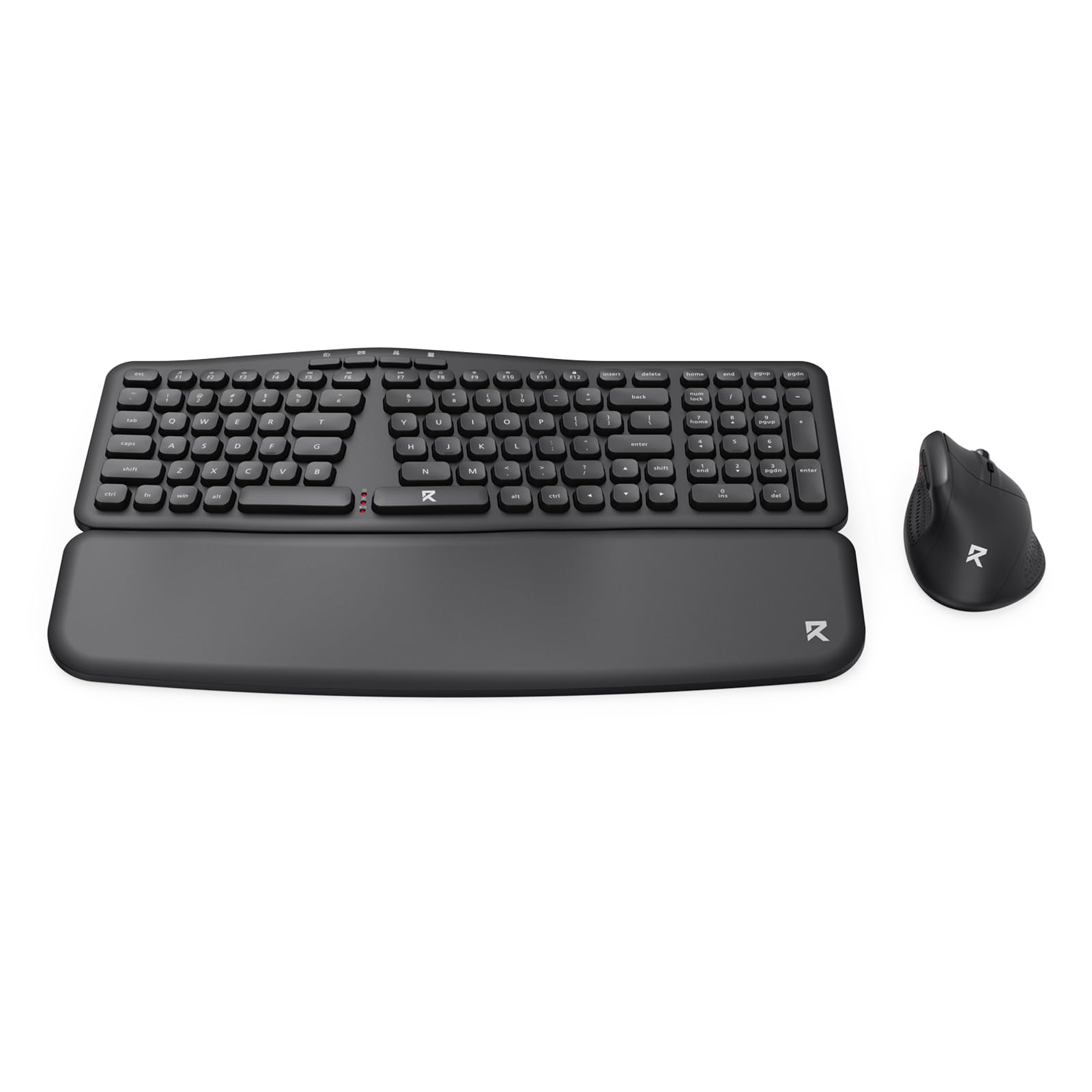 Redragon BS7162 - Combo de teclado y mouse inalámbricos, 108 teclas de 2.4 GHz, teclado inalámbrico de membrana de perfil bajo con diseño cómodo inclinado, reposamuñecas, mouse ergonómico máximo de