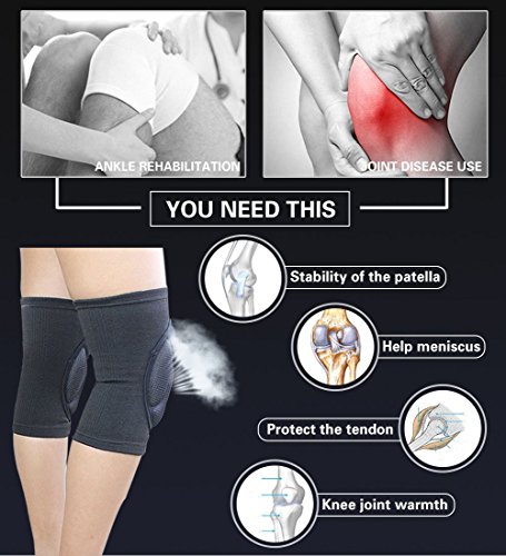 Maibu Protective Volleyball Knee Pads Thick Sponge Anti-Collision Kneepads Protector Non-Slip Wrestling Dance Knee Pads Support Sleeve For Outdoor Sport(1 Pair,Black) #TOP4