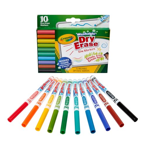 Crayola Washable Slim Dry Erase Markers 10 Count