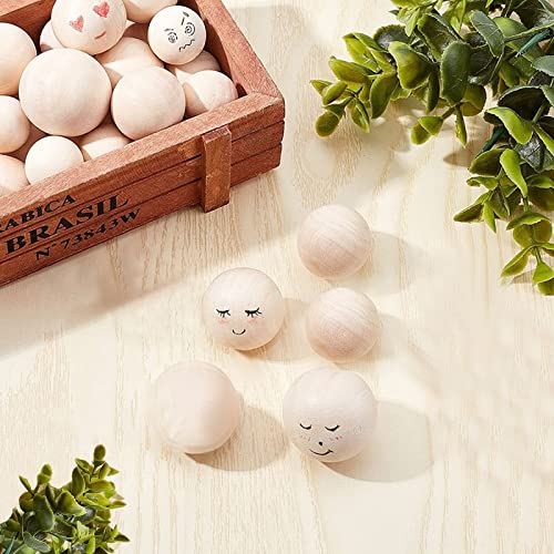 100Pcs 1 Inch Unfinished Wood Beads Round Wooden Spacer Beads Natural Wood Loose Beads2