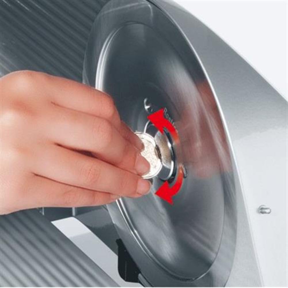 GRAEF Master M90 Affettatrice Made in Germany, inclinabile 30°, lama piena Ø170 mm, taglio 0–20 mm, 170W, metallo, argento