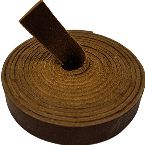 Tofl Genuine Top-Grain Leather Strap | 72 Inches Long | 1/2 Inch Wide | 1/16 Inch Thick (4-5 Oz) | 1 Leather Strip For Diy Arts & Craft Projects, Clothing, Jewelry, Wrapping | Medium Brown #TOP3