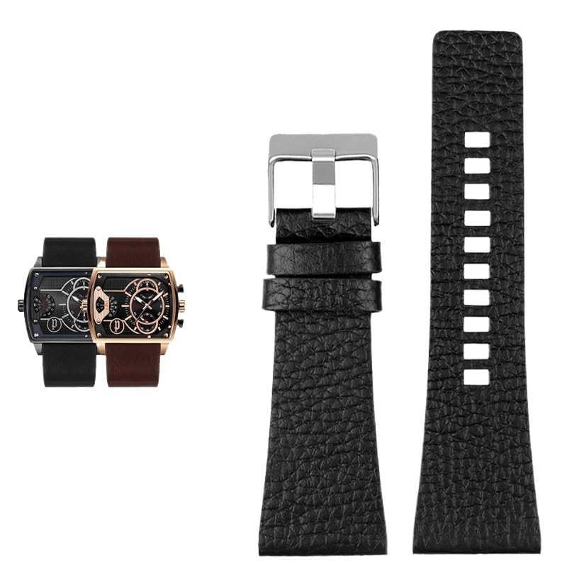 Bracelet montre 30mm cuir rouge noir remplacer bracelet Diesel DZ4386 DZ7313