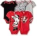 Disney Baby Girls  Girl Minnie 5 Pack Bodysuit, Red, 0-3 Months