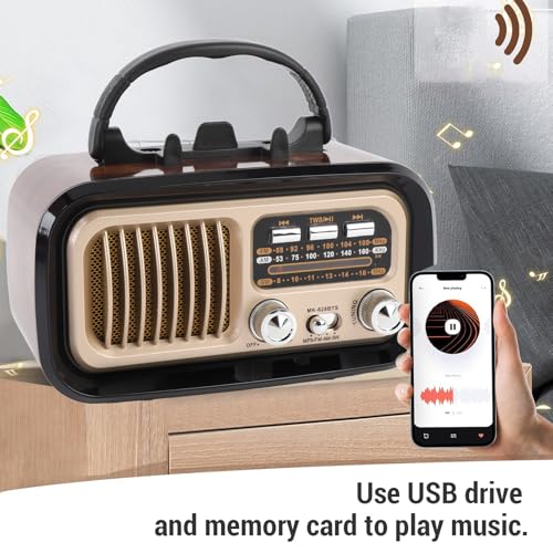Radio Retro Portátil AM FM con Bocina y Panel Solar miniatura 4