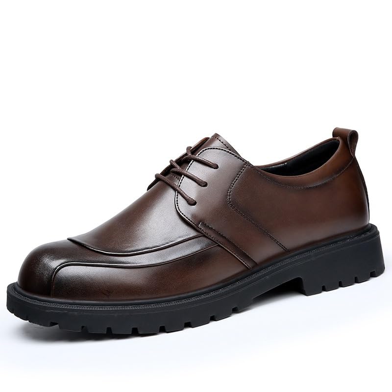 Men's Lace-Up Derby Shoes Business Wedding Formal Retro Casual Oxfords Vintage Style Dress Shoes for Men