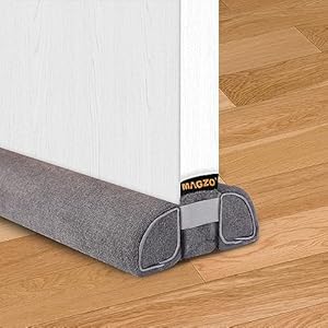 MAGZO Tochtstopper, voor deuren, 110 cm, op maat te snijden, tochtstopper, deurafdichting, koelstopper, voor deur, energiezuinig, grijs