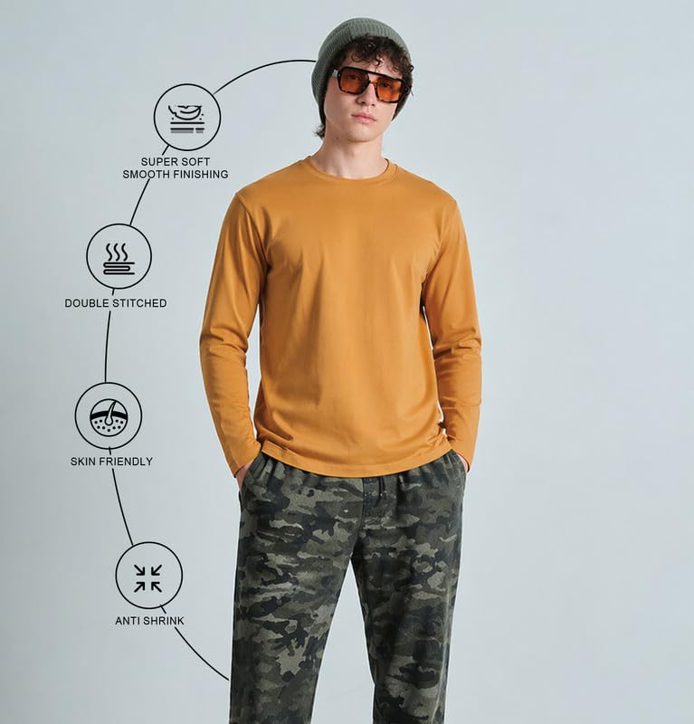 Image of Sleepynuts Regular fit Cotton Full Sleeve Plain T-Shirt for Men (Pack of 1,2,3 Size Small to 3XL)