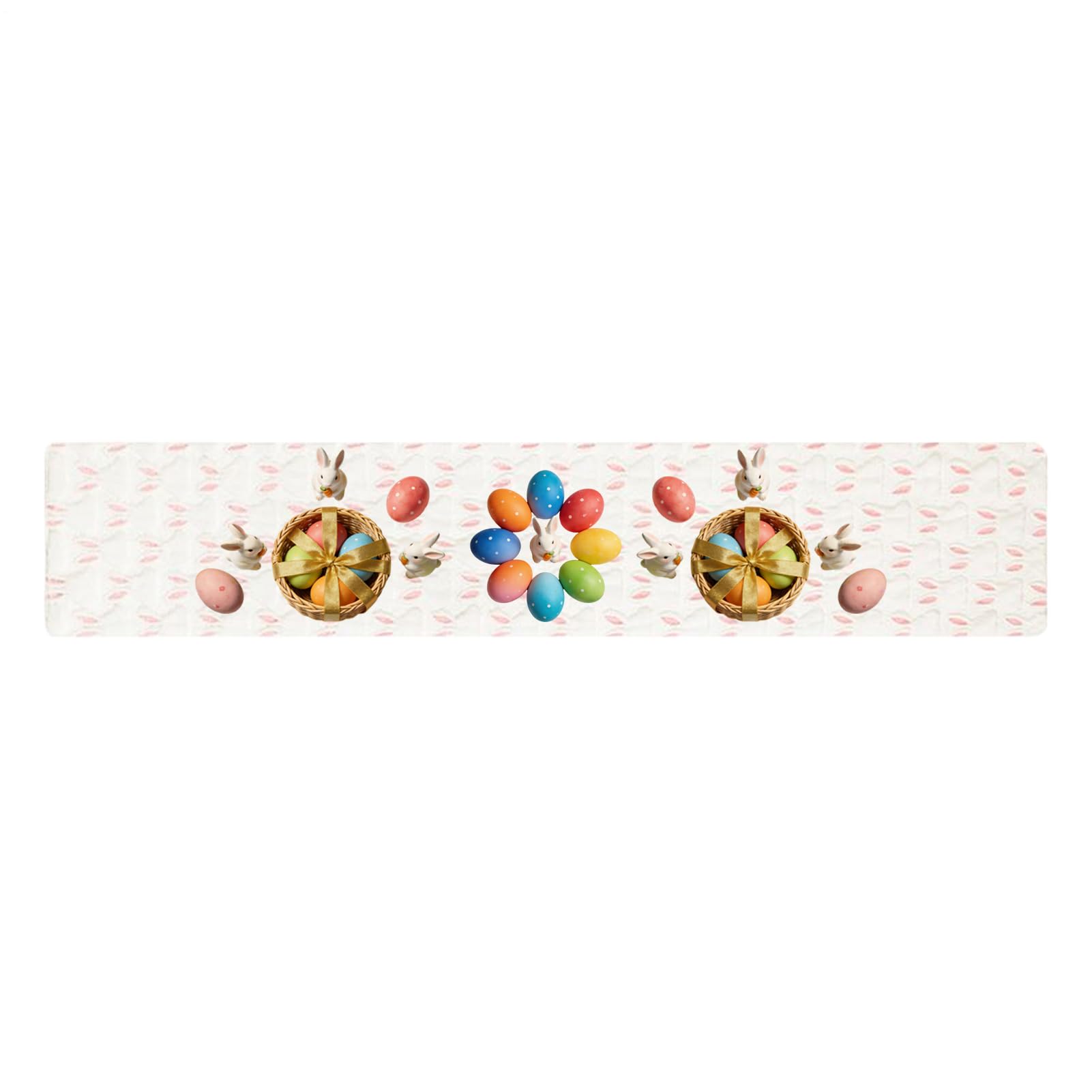 Chemin de table de Pâques et de printemps 233x33 cm pour déco de maison