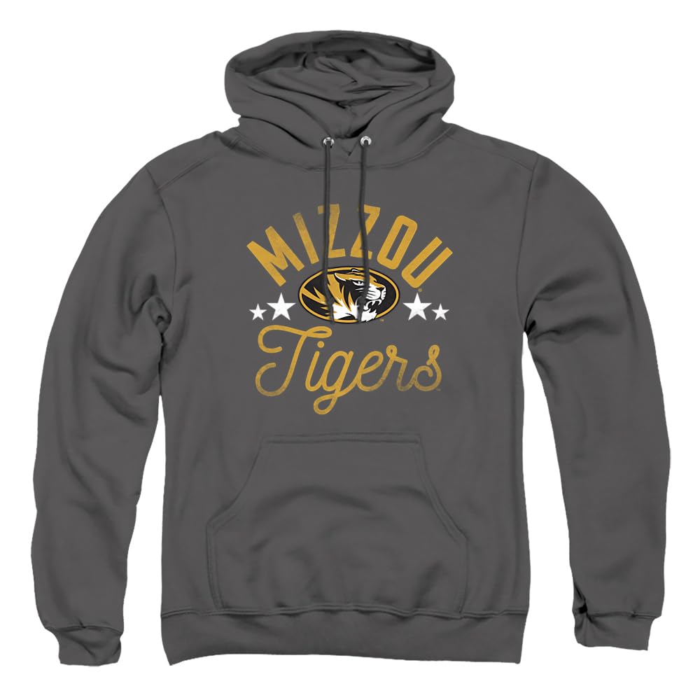 University of Missouri Mizzou Official Tigers Unisex Adult Pull-Over Hoodie,Charcoal, X-Large