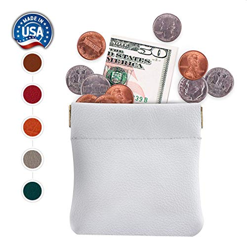 Image of Nabob Leather Genuine Leather Squeeze Coin Purse, Coin Pouch Made IN U.S.A. Change Holder For Men /Woman Size 3.5 X 3.5