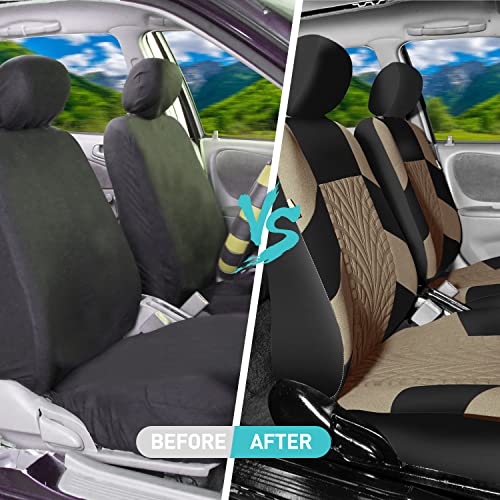 FH Group Capas de assento de viagem Master – Conjunto frontal bege