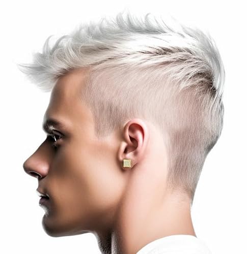 18K Gold Plated 925 Sterling Silver Iced Out Cubic Zirconia Screw Back Square Stud Earring For Men And Women Hypoallergenic Earring Twotone Micropave Hip Hop Jewelry Charlinliol #TOP4