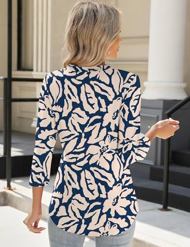 AKEWEI 3/4 Length Sleeve Womens Tops V Neck T Shirts Dressy Casual Basic Summer Tees 20253