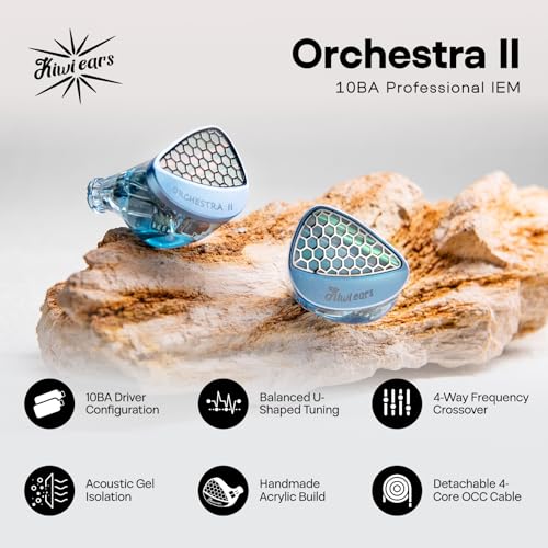 Image of Linsoul Kiwi Ears Orchestra II 10BA Professional in-Ear Monitor, HiFi Wired IEM Earbuds with Superlative Tonal Balance, Handcrafts Shell for All Individuals and Music Genres (Blue)