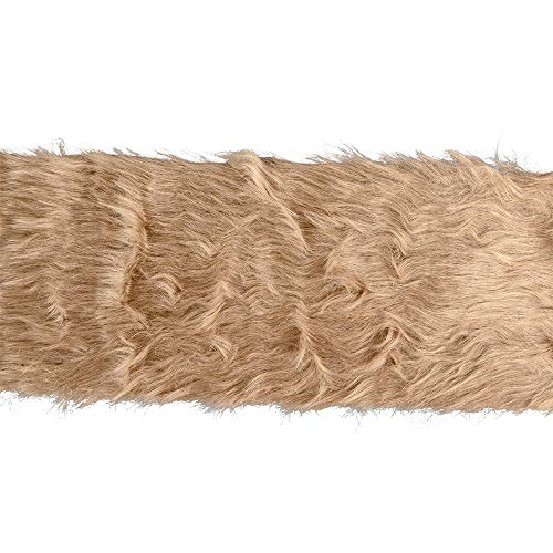 Ideen mit Herz Kunstfell-Band | Fellstoff | 12cm breit | 2m lang | ideal zum Basteln, Nähen, Dekorieren | Tischläufer (hellbraun)