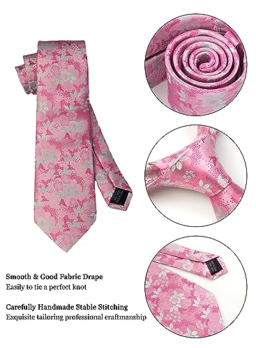 Image of Paisley Floral Mens Tie Formal Necktie Pocket Squares Ties Clips Cufflinks Classic for Men Set