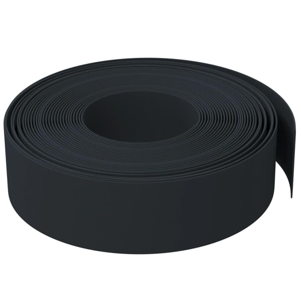 Krawędzie trawnika, 5 szt., czarne, 10 m x 15 cm, z polietylenu, obramowanie grządki, krawędź trawnika, krawędź koszenia, krawędź ogrodowa, krawężnik palisada do podwyższonych rabatek
