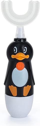 RAXIFU Cepillos de dientes eléctricos en forma de U, cepillo de dientes eléctrico para niños, cepillo de dientes alimentado por batería para niños