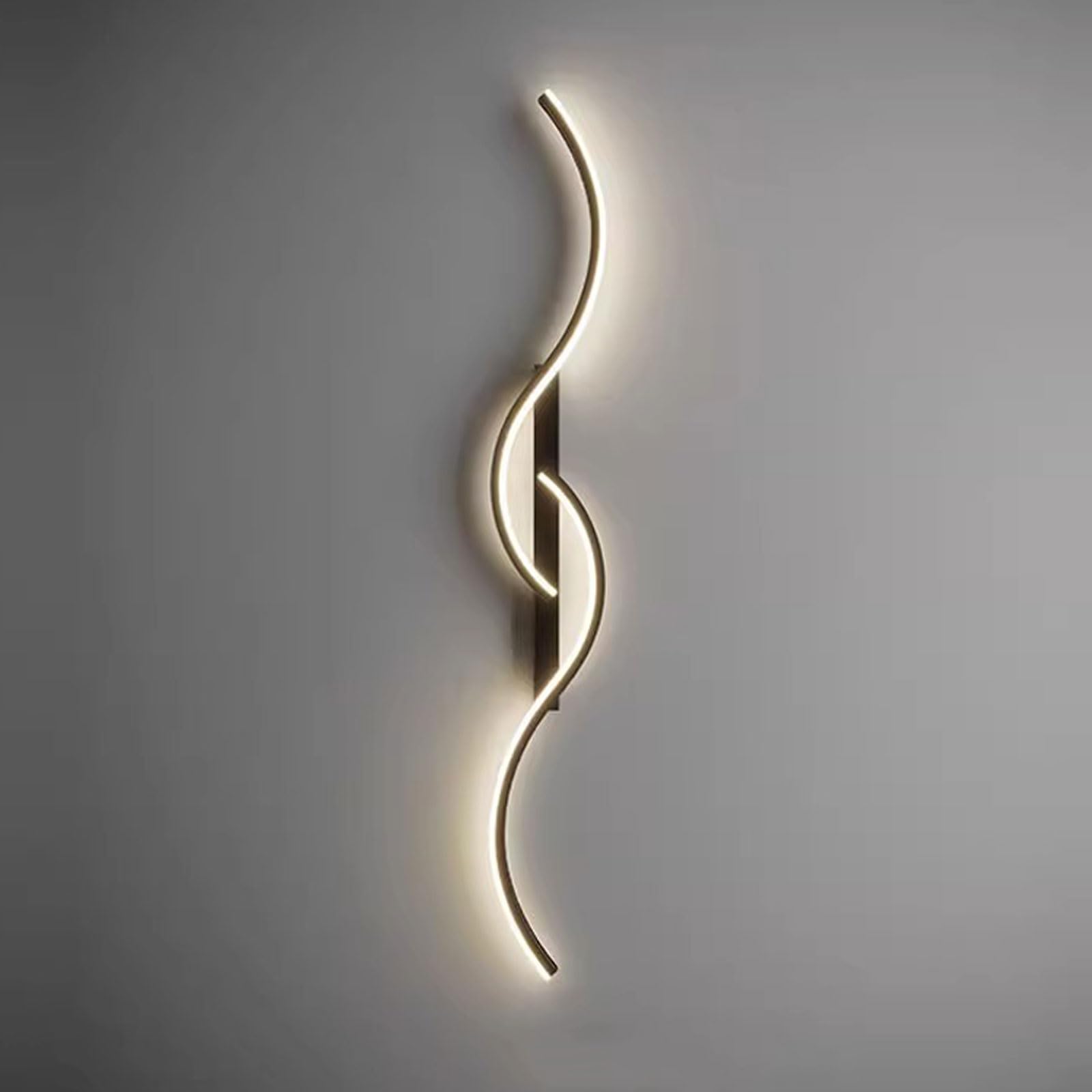 AWEITG Minimalist Matte Black/Gold Aluminum Wall Lamp - Indoor & Outdoor Lighting Fixture Transparent Silicone Shade(Dark-2)