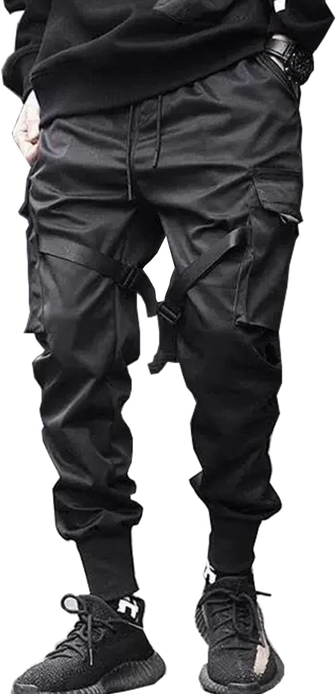AmbcolMen's Jogger Pants Punk Cargo Baggy Techwear Streetwear Hip Hop Couple Women Unisex Sports Casual Pants