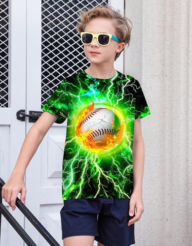 Image of 3D Graphic Short Sleeve Shirts Boys Girls Cool T-Shirt Unisex Novelty Tees for 7-12 Years Teens