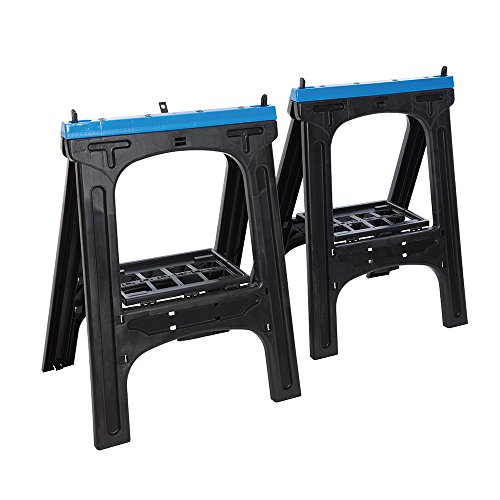 Silverline Saw Horse – 2 Pack, 200kg Load Capacity, Portable Support Stands for Woodworking & Construction (973048)