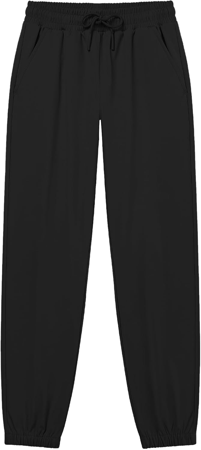 QBK School Uniform Joggers for Boys and Girls - Kids Elastic Waist Dress Pants for Toddler to Youth
