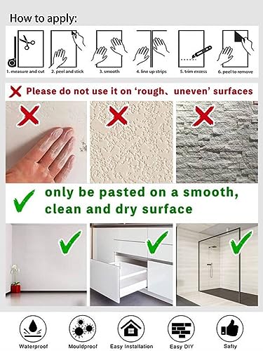 Image of Self Adhesive Decorative Peel Stick Waterproof Wallpaper Wall Decor Removable Wall Paper for Living Room Hall Decoration PVC Vinyl DIY Contact Paper 45x304cm (Leaf -1)