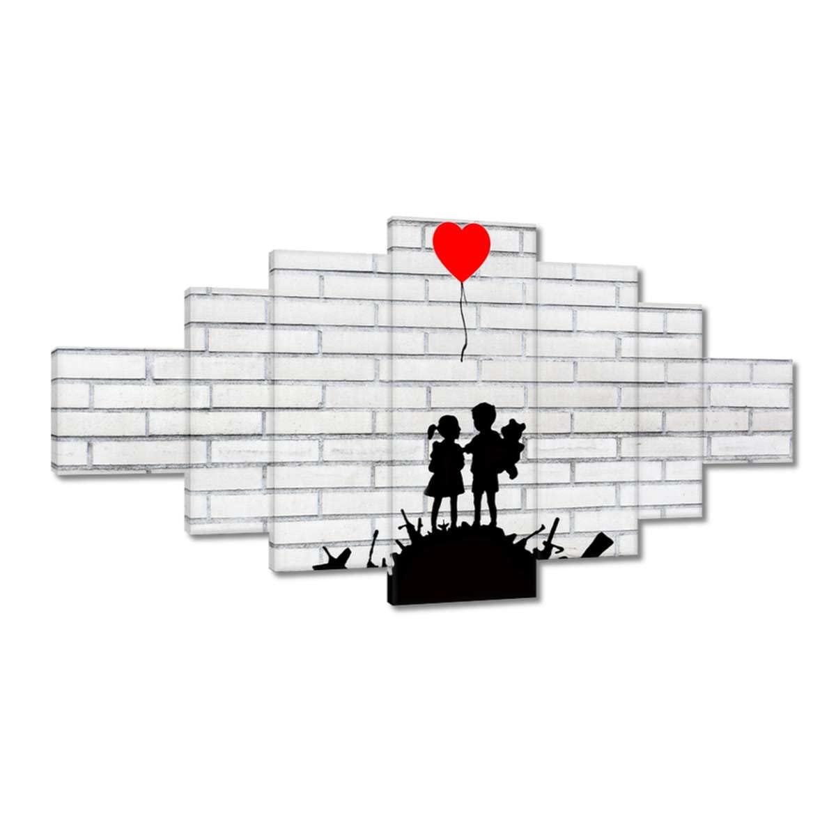 Pintura impresa en lienzo Arte de la pared Decoración 200x100cm Niños en un montón de armas Nº H8679M_PC7D