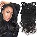 Full Shine 12" Body Wave Wavy Hair Extensions Clip In Human Hair Natural Black Clip in Hair Extensions Human Hair for Africa America Black Women Full Head Clip Ins 7 Pcs 100g