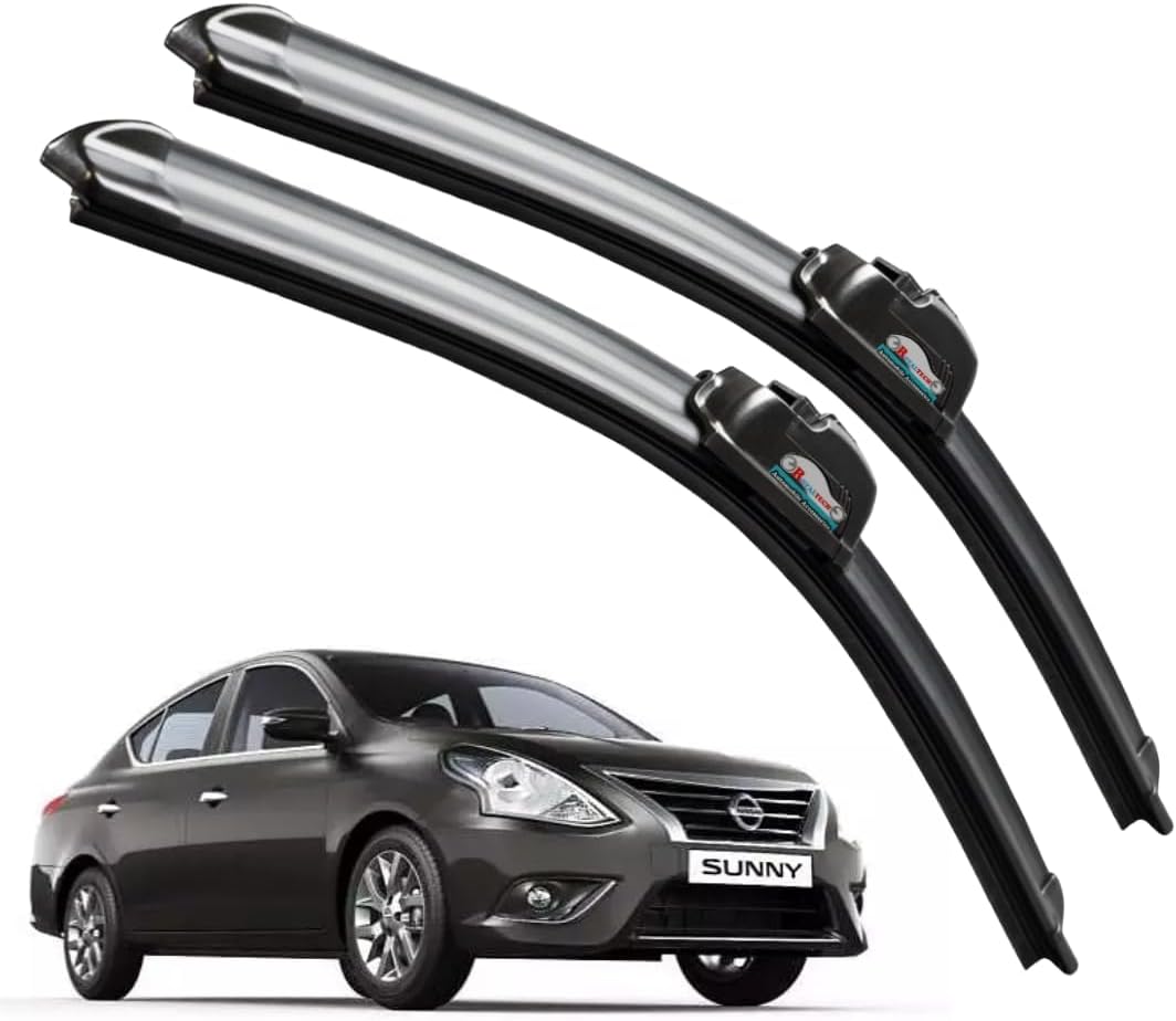 CARNYX Frameless Windshield Wiper Blades, Front Car Wipers Set of 2, Noise-Free, Durable Performance Compatible with (Sunny (Model : 2012-2018) (D-21,P-14))