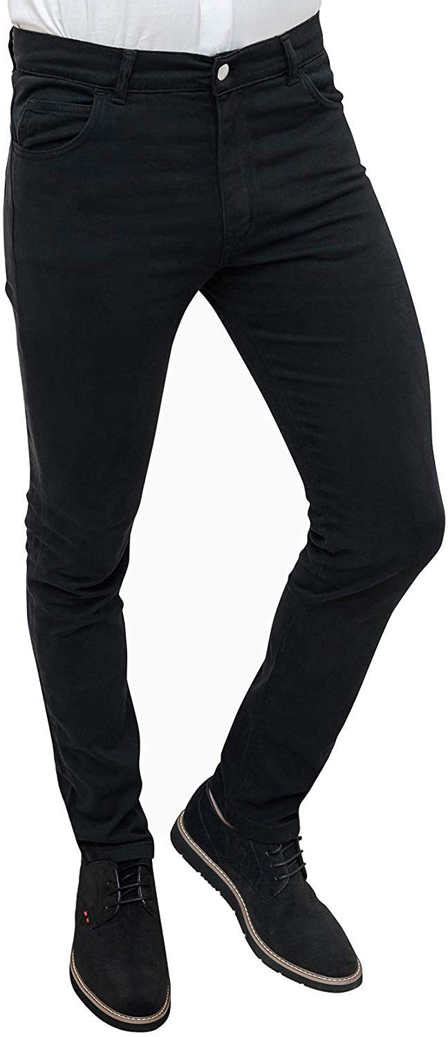 Pantalon d'hiver homme slim fit en coton noir taille 76 pour un style casual