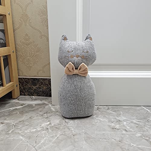 Interior Door Stopper Fabric Doorstops Decorative Cat (Simple Bow Cat) #TOP17