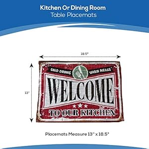 Rustic Placemats Set of 4 - Perfect for Kitchen and Retro Dining Room Table Decor | Farmhouse Place Mats Rustic Placemats Set of 4 Perfect for Kitchen and Retro Dining Room Table Decor Farmhouse Place Mats