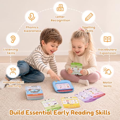 Image of JoyCat Kids Learning Tablet, Phonics Learning Pad with 156 Pages Talking Flash Cards, 5 Level Progress Phonics Educational Toy, Learn to Read, Birthday Gift for Boys Girls Ages 3-8