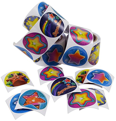 Kangaroo Jumbo Teacher Star Sticker Assortment, 500 Assorted Star Stickers