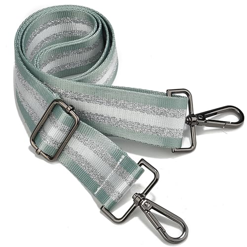 Image of LVYOUME Purse Strap Silver Hardware Wide Bag Straps Replacement Crossbody Adjustable Shoulder Strap for Purses