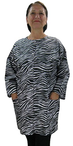 Zebra Print Hair Stylist Smock Dog Groomers One Size Designer Jacket for Women