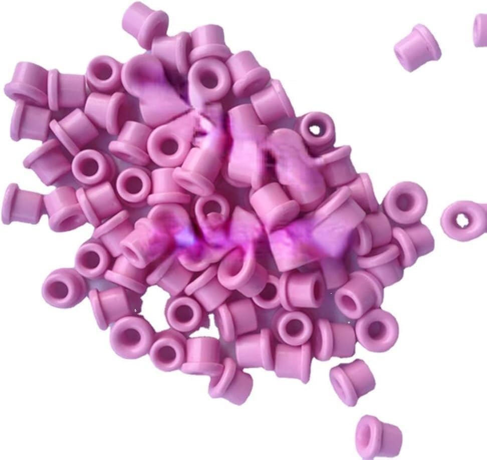 500pcs Wear-Resistant Ceramic Eye for Textile Threading - 7mm OD, 8mm Height, 4mm Holes - 95% Alumina