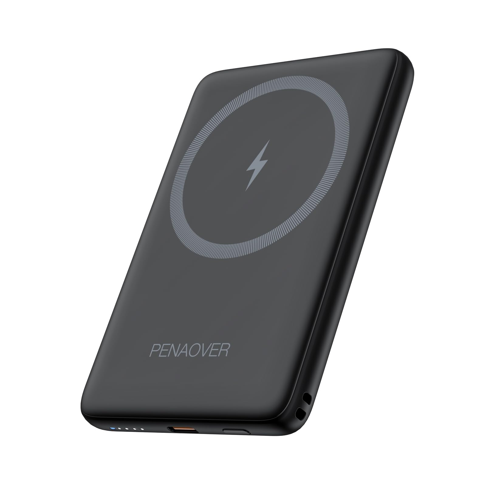 penaover Magnetic Portable Charger, 5000mAh Wireless Power Bank Fast Charging Battery Pack with USB C Cable, Compatible with iPhone 16/15/14/13/12
