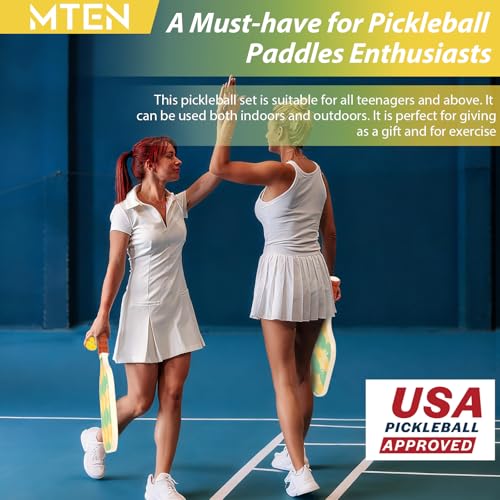 Image of MTEN Pickleball Paddles Set of 2 /4 /1, USAPA Approved Fiberglass Rackets
