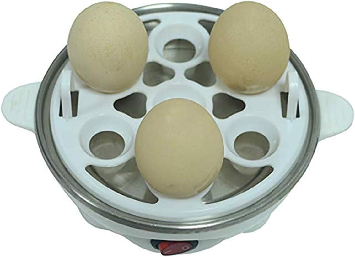 Egg Cooker Electric Egg Poacher Egg Steamer Boiled Poached Rapid Egg Cooker with Automatic Shut Off, Soft, Medium, Hard-Boiled Egg Cooker,7 Eggs Capacity with Water Measuring Cup (YellowWhite)